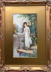 G E Parkin : Female Within River Landscapes , Signed And Dated 1914