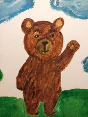 GAT ORIGINAL OIL Painting 6×6 COLLECTIBLE Bear Wall Art Home decor Landscape