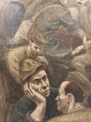 ROBERT GIVENS U.S. ARMY SIGNAL CORPS WW2 ANTIQUE HISTORIC WPA VINTAGE PAINTING