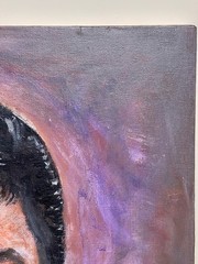 Outsider Art Elvis Presley Oil Painting Kitsch Folk Portrait Signed Art Boy