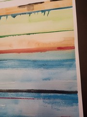 Original Abstract 11×14 Painting On Heavy paper Watercolor Lines Modern Art