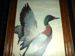 Pr Vtg 60s Paint By Number Paintings Craft Master Ducks in Flight 6×12″