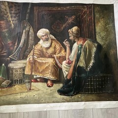 Vintage Orientalist School Oil On Canvas Painting Middle Eastern Moorish22″X27″