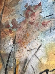 Landscape in Woods-Charlotte Hoffman–Watercolor–Mid 20th Century New York Artist