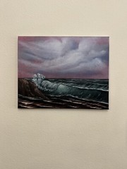 Seaside Harmony Seascape oil painting original art Bob Ross style 16x20in