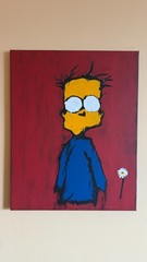 Bart Simpson Inspired “Sad Boy“ Original Handmade Canvas Art (OOAK)