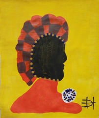 Clementine Hunter Signed Folk Art Painting on Canvas -African American Rural Art