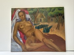 Antique Impressionist Painting Portrait African American Woman Female Black Oil
