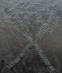 Ten Penny X in Black by John Sanna – 1 of 1 – „52×44“ – Acrylic on Belgium Linen