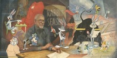 MIKE KUPKA Signed Rabbit Season Bugs Bunny Warner Bros Ltd Ed of 80 on Canvas