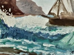 Oceanic marine oil painting