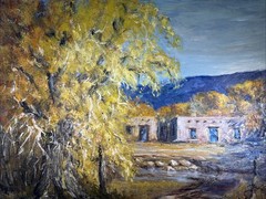 California Artist Palos Verdes Oil Painting 1989 Anne Gere New Mexico Landscape