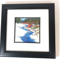 James Roybal Original Pastel Painting Winter Creek Landscape Snow Signed