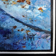NO IMPORT FEE Yary Dluhos Paris Eiffel Tower Winter Snow Original Oil Painting