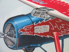 Raymond Waddey Painting Lockheed Vega „Century of Progress“ 1933 Flight, 16″x20″