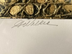 U.K. ARTIST: Audrey Walker M.B.E! GOLD LEAF FIBRE ART RARE IN USA SIGNED/GALLERY