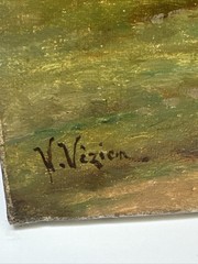 Antique Painting 1920’s Landscape Sheep Nature Signed Listed Famous Oil Canvas