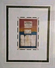Large Modern Painting Architectural Maps III Vintage Alfred Russell 45″x38″