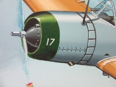 Raymond Waddey 2008 Painting on Canvas of US Navy Vought SB2U Vindicator 16″x20″