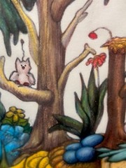 Original Oil Pastel Fantasy Landscape Donna Crotchett 1980 Signed Matted/Framed