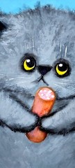 Original Oil Painting Kitty Wall Art Animal Cat Portrait 13×15 inches