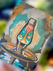 ACEO Original painting – Lava Lamp – OOAK, Chillin’ Collectable, Art