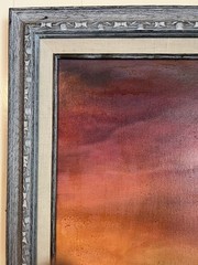 Vintage Original Arizona Desert Joshua Trees Landscape Oil Painting by: Le Fin
