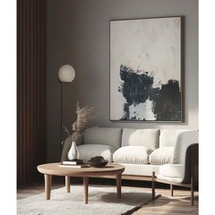 Hand Painted on Oil Painting Home Decor Conceptual Black Abstract Wall Art