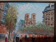 Caroline Burnett (1877-1950) Paris Street Scene Oil Painting Framed Signed 8×10