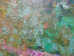 Painting. Near the house, for water. Oil on cardboard.