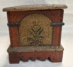Signed David Ellinger Folk Art Miniature Chest Hand Painted, RARE