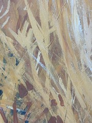 Vintage Oil Painting Lion Face Large MCM era by Cindy Carman 1975 30 x 36in.