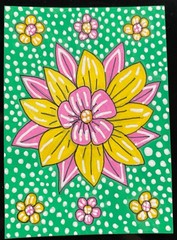 ACEO Original Flower Floral Plants Miniature Painting Abstract Art OneCraftyLady