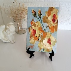 Peonies Painting Flowers Art Floral Original Oil Semi Abstract Modern Artwork