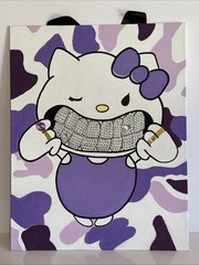 Hello Kitty Bling Purple Outfit 11X14 Canvas Art Deco