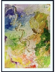 Acrylic Pour painting 24” X 36” on White Stretched canvas. Unframed.