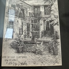 VTG 1976 FRAMED SIGNED DON DAVEY PENCIL ART PRINT MAISON DE VILLE NEW ORLEANS