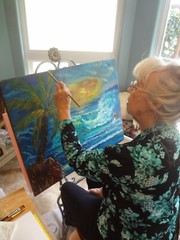 HAWAII ARTIST One of a Kind „Tropical Beach Sunset“ 24″x30″“ Original Oil