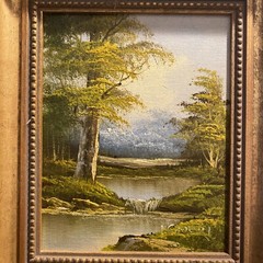 Original Irene Cafieri Oil Painting American Landscape Nature Art 12×14 Framed