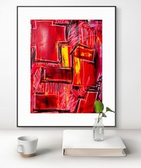 Original Abstract Expressionism 9×12 Color Study 7 Handmade Unique Signed Art