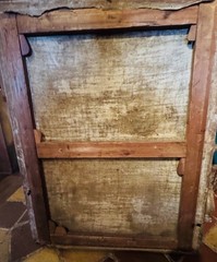 Antique Painting Oil Canvas Woman Frame Wood Nude Libertine Decor Art Rare Old