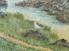 Vintage French Oil on Board ST IVES English Seascape signed M GIBBONS 1973