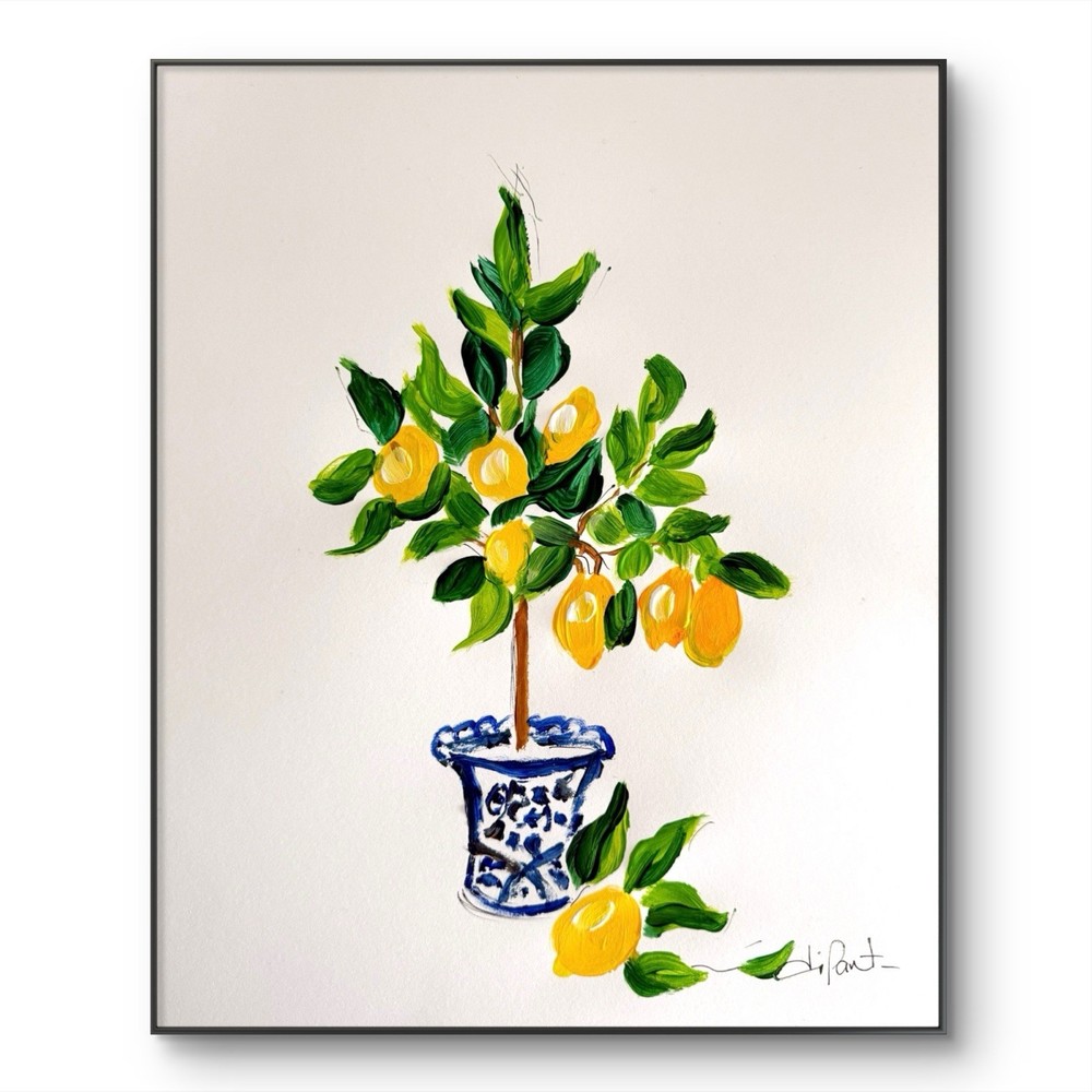 Lemons Tree Original Art 11×14 Paper Abstract Fine Art Wall Art Decor Interior