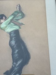 RAMON RIBAS RUIS PAINTING FLAMENCO DANCER LISTED FAMOUS PORTRAIT VINTAGE 1960’S