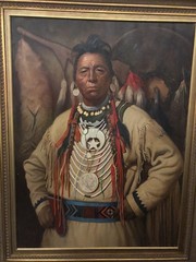 Blackfeet Chief Two Guns White Calf, Large Oil on Canvas Painting by John Berry