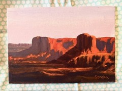 Original Oil Landscape Painting Southwest Desert Monument Valley On Canvas, 5×7
