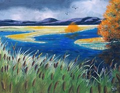Art, Painting, „Reeds“ – giclee on canvas 11″ x 14″ by Yelena Berzon