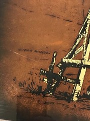 Jack White Signed – Windmill – ￼Vintage Etching Gold Leaf – Original 20”