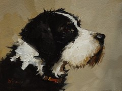Oil painting of a jack Russell dog – original portrait by UK artist j payne
