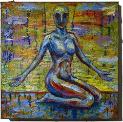 Original Oil Painting of Female Woman Robot Alien spiritual religious Modern ’26
